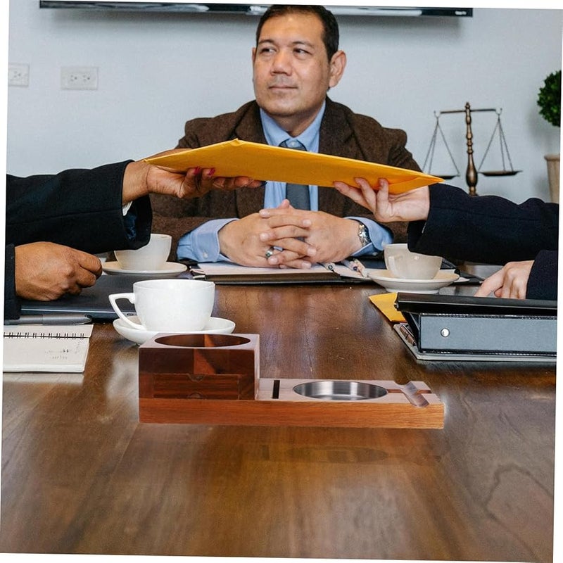 صينية سيجار خشبية متعددة الوظائف وصينية كأس الويسكي رف قابل للفصل وسهل التنظيف - Image 4